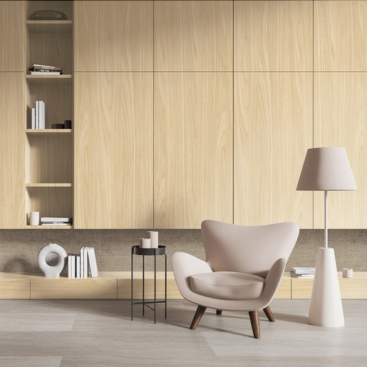 Modern,Living,Room,Showcasing,Elegant,Beige,Furniture,,Built-in,Shelves,With Morel - Image 4